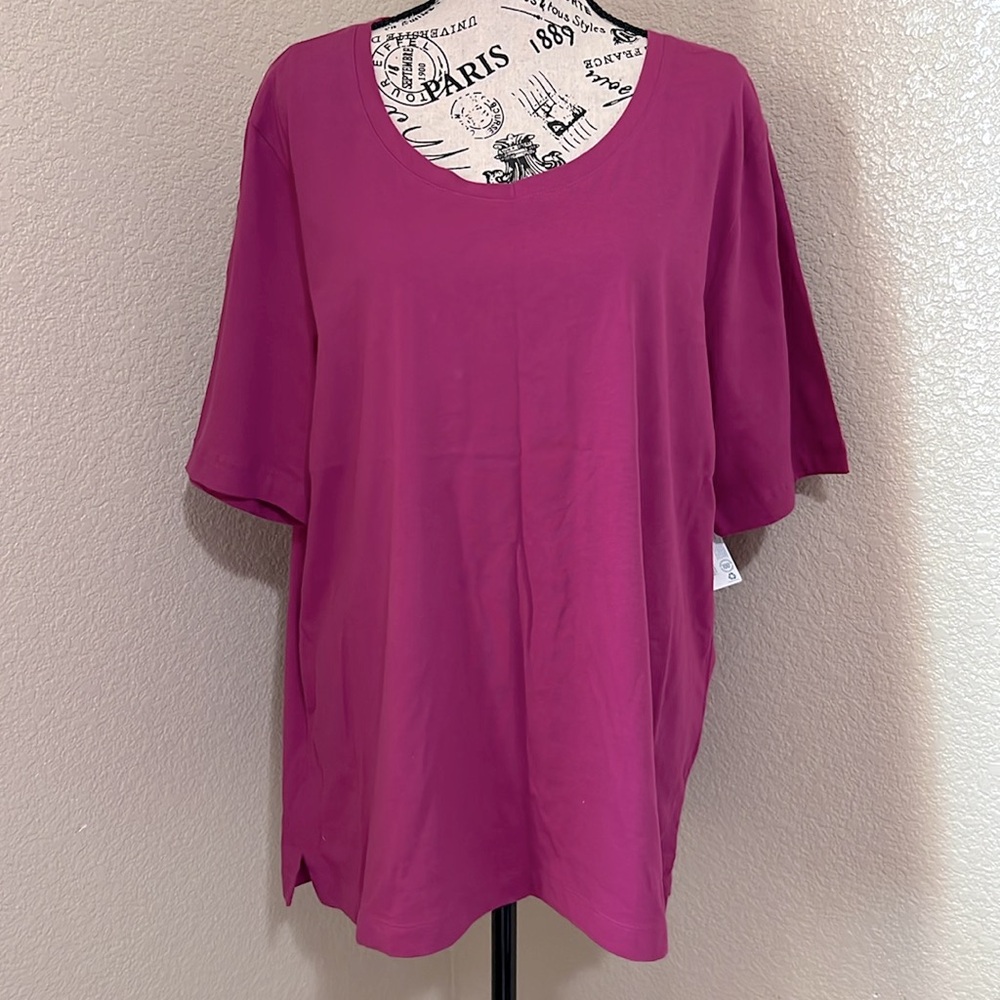 Jockey Casual Relaxed Fit 100% Cotton Fuchsia T-shirt